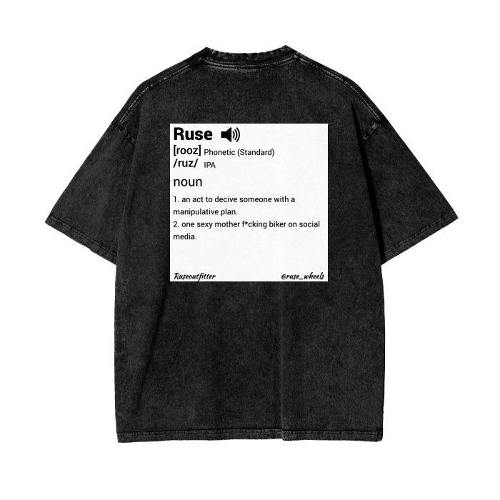 Ruse Definition Acid Wash Oversize T-Shirt - 250 GSM